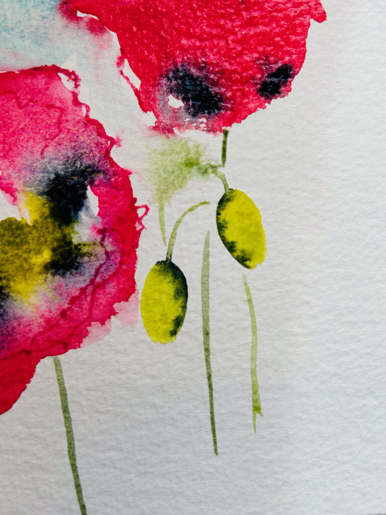 Joe Parsons - Bright & Colourful Poppy Watercolour Tutorial - Step 4