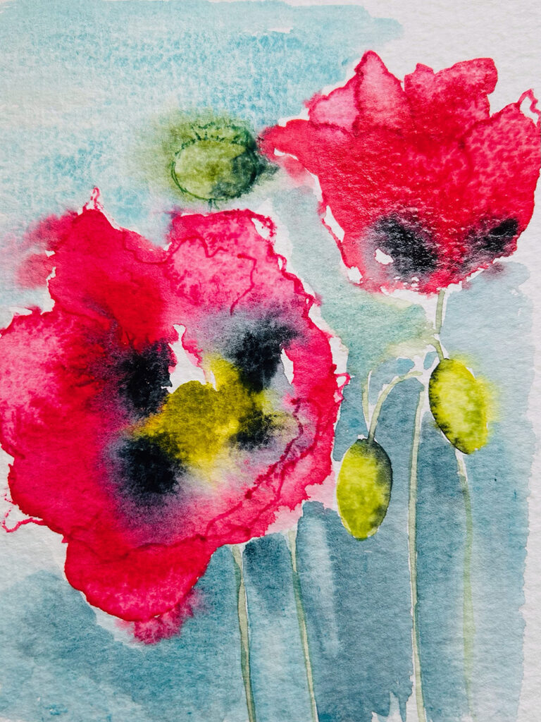 Joe Parsons - Bright & Colourful Poppy Watercolour Tutorial - Step 5