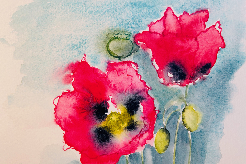 Bright & Colourful Poppy Watercolour Tutorial