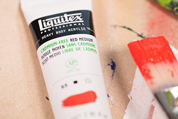 Liquitex Cadmium-Free Red Light Acrylic and Brush