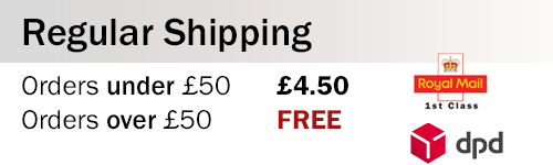Regular Shipping - Orders under £45 - £3.95. Orders over £45 - FREE
