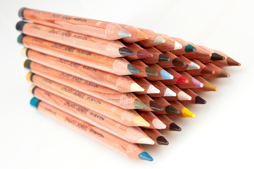 Stacked Derwent Lightfast Coloured Pencils