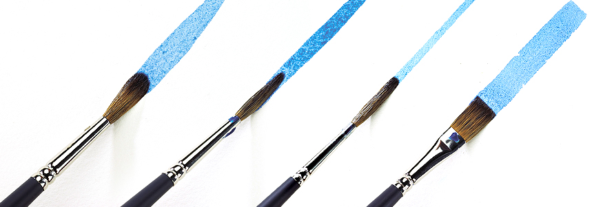 Brush strokes in the Winsor & Newton Artists' Water Colour Sable range