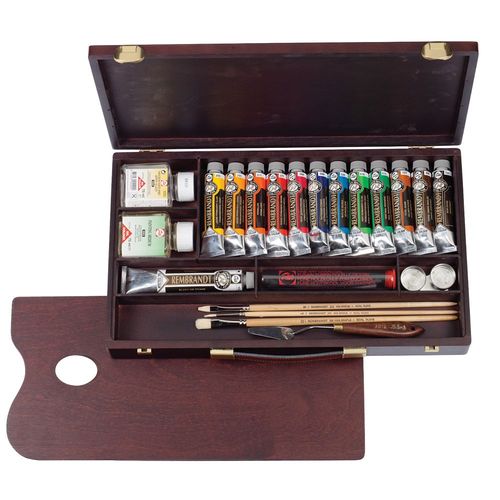 Image of Rembrandt Oil Colour Wooden Box Professional