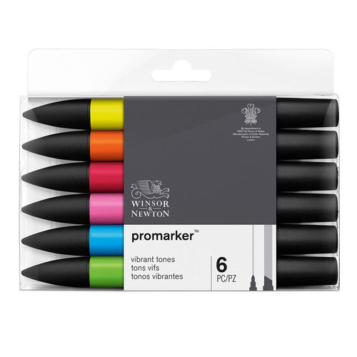 Image of Winsor & Newton Promarker Pack of 6 Vibrant Tones