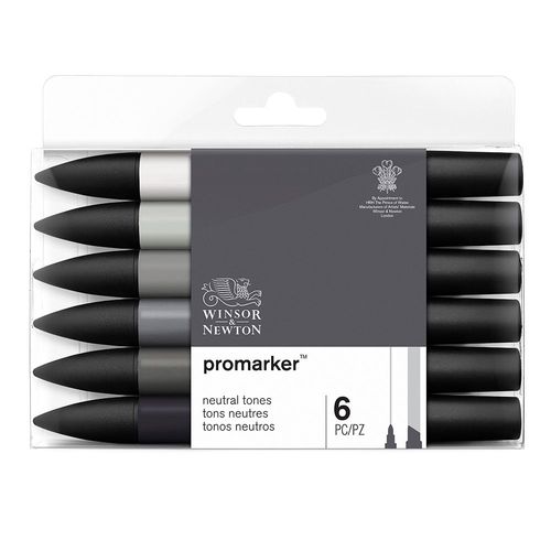 Image of Winsor & Newton Promarker Pack of 6 Neutral Tones