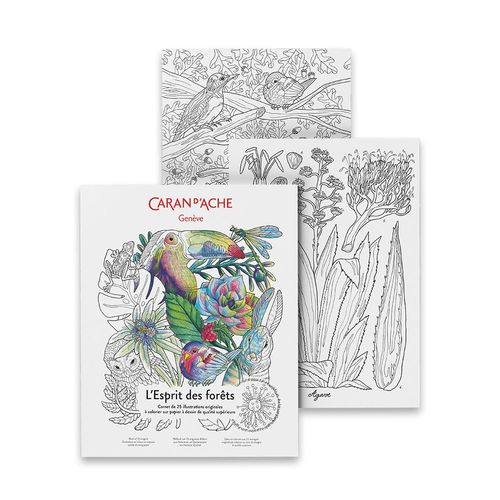 Image of Caran d'Ache Spirit of the Forests A4 Colouring Book