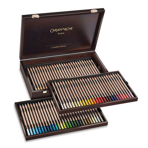 Image of Caran D'Ache Pastel Pencil Wooden Box Set