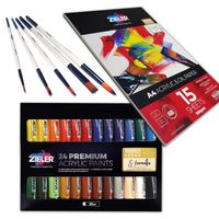 Zieler 30-Piece Acrylic Paint Art Set Bundle