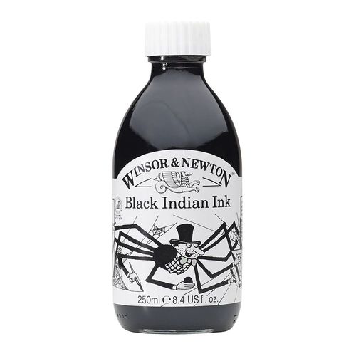 Image of Winsor & Newton Drawing Inks 250ml Bottle Black Indian Ink