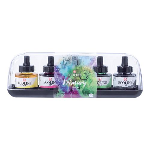 Image of Ecoline Liquid Watercolour Ink Primary Set 5 x 30ml