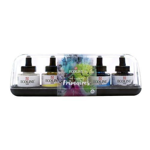 Image of Ecoline Liquid Watercolour Ink Primaries Set 5 x 30ml