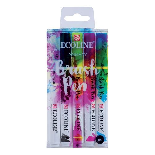 Image of Ecoline Brush Pen Set of 5 Primary Colours
