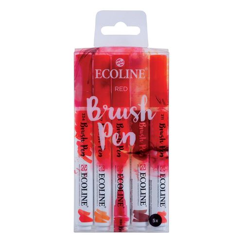 Image of Ecoline Brush Pen Set of 5 Red