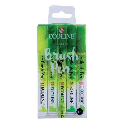 Image of Ecoline Brush Pen Set of 5 Green