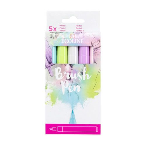Image of Ecoline Brush Pen Set of 5 Pastel Colours