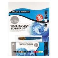 Daler Rowney Simply Watercolour Paint 16 Piece Starter Set