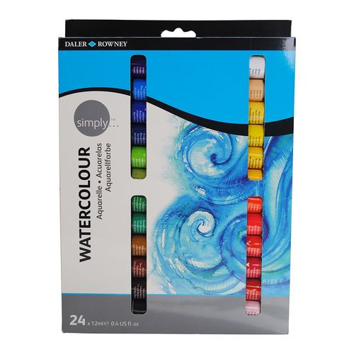 Image of Daler Rowney Simply Watercolour Paint Set 24 x 12ml