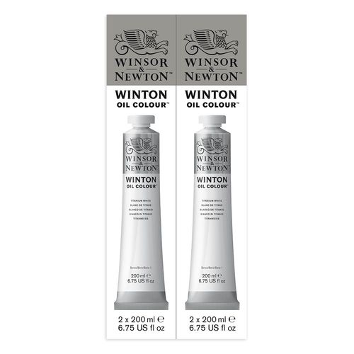 Image of Winsor & Newton Winton Oil Paint 200ml Titanium White Twin Pack