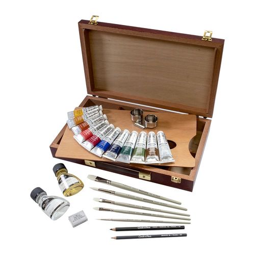 Image of Winsor & Newton Belmont Griffin Alkyd Oil Paint Wooden Box Set