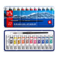 Caran d'Ache Studio Gouache 12 Colour Paint Set