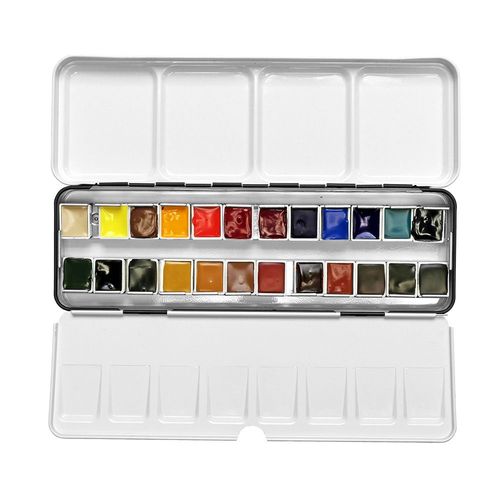 Image of Daniel Smith 24 Colour Half Pan Watercolour Metal Tin Set