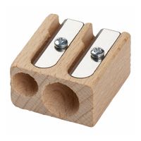 M&R Natural Beechwood Double Hole Pencil Sharpener