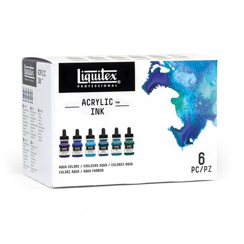 Image of Liquitex Professional Acrylic Ink Aqua Colours Set 6 x 30ml