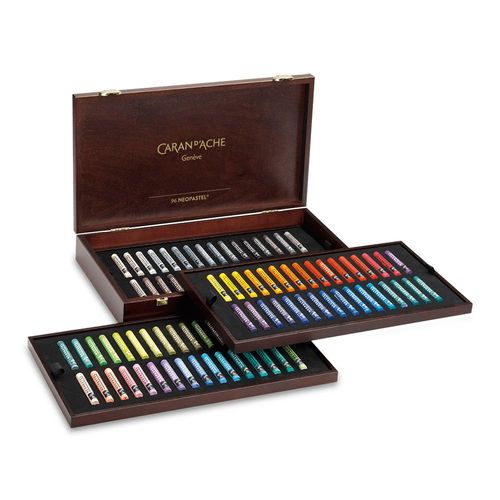 Image of Caran d'Ache Neopastel Wooden Box Set 96 Assorted Colours