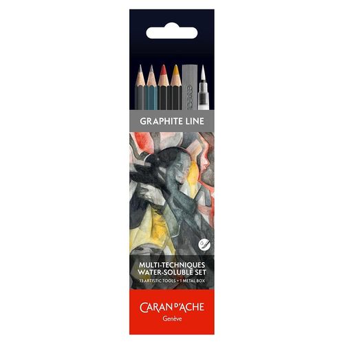 Image of Caran d'Ache Graphite Line Water Soluble Pencils Tin Set