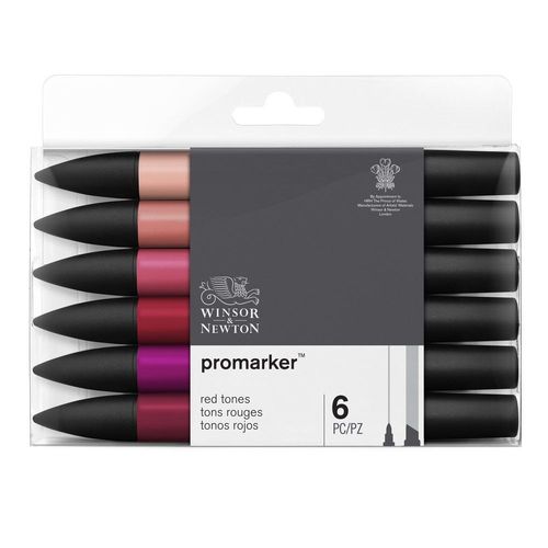 Image of Winsor & Newton Promarker Pack of 6 Red Tones
