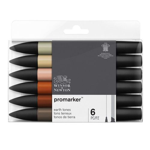 Image of Winsor & Newton Promarker Pack of 6 Earth Tones