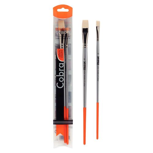 Image of Cobra Water Mixable Oil Colour Brush Set of 2