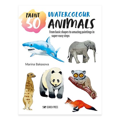 Image of Paint 50 Watercolour Animals by Marina Bakasova