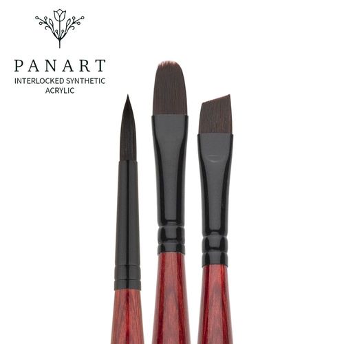 Image of Panart Interlocked Synthetic Acrylic Brush Set AD03