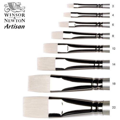 Image of Winsor & Newton Artisan Brushes - Short Flat Long Handle