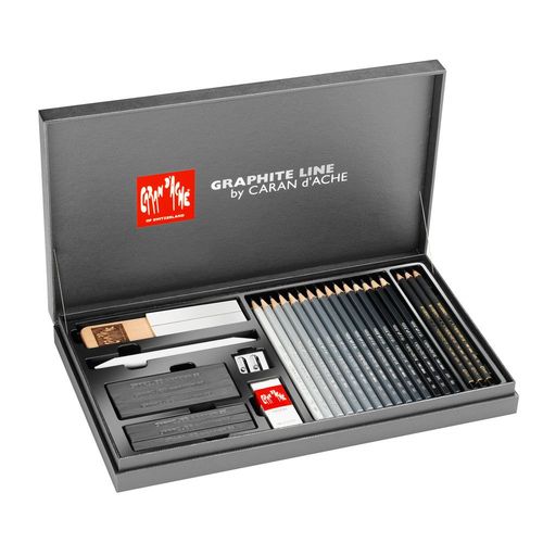 Image of Graphite Line Satin Box Gift Set by Caran d'Ache