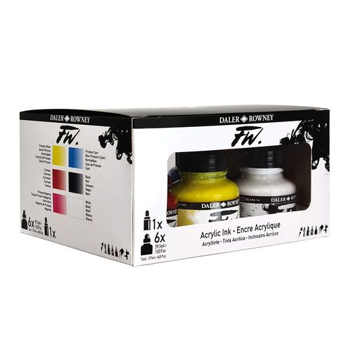 Image of Daler Rowney FW Ink Primary Colour Set