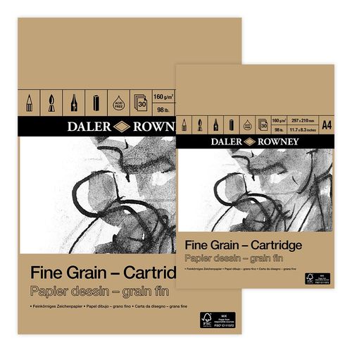 Image of Daler Rowney Fine Grain 160gsm Cartridge Pad