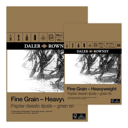 Image of Daler Rowney Fine Grain Heavyweight 200gsm Pad
