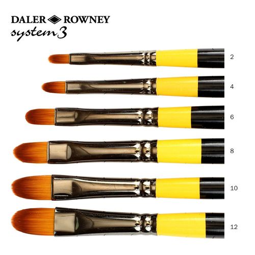 Image of Daler Rowney System 3 Acrylic Brushes SY67 Filbert
