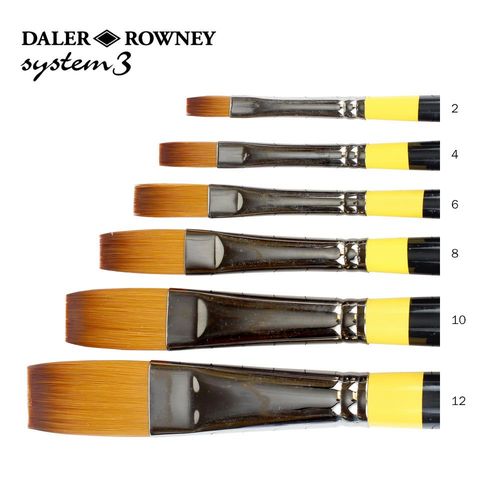 Image of Daler Rowney System 3 SY44 Long-Handle Flat