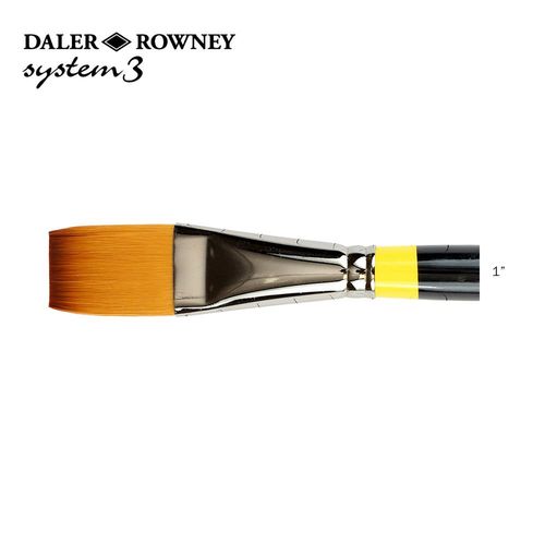 Image of Daler Rowney System 3 Acrylic Brushes SY21 Long Flat