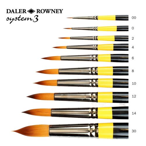 Image of Daler Rowney System 3 Acrylic Brushes SY85 Round