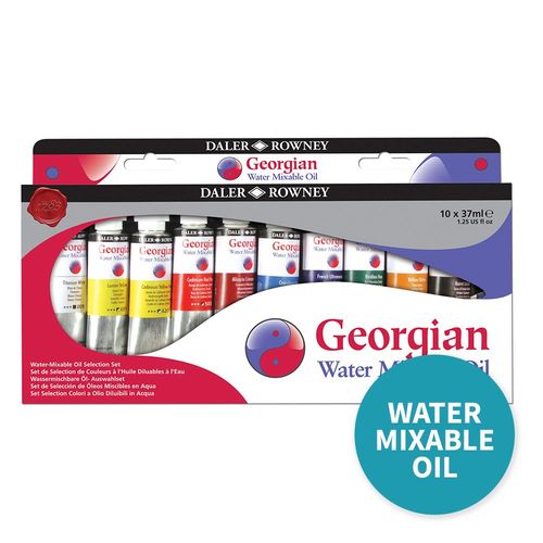 Image of Daler Rowney Georgian Water Mixable Oil 10 x 37ml Tube Set