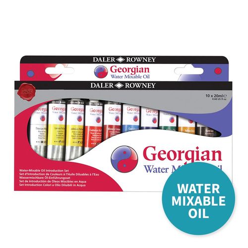 Image of Daler Rowney Georgian Water Mixable Oil Introduction Set 10 x 20ml