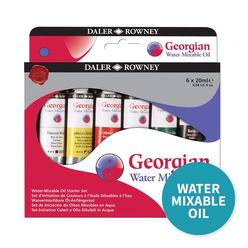Image of Daler Rowney Georgian Water Mixable Oil Starter Set 6 x 20ml