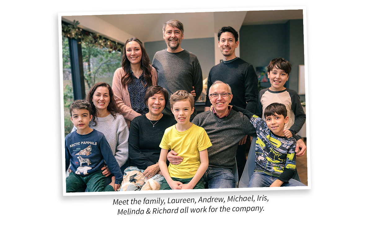 Meet the family, Laureen, Andrew, Michael, Iris, Melinda & Richard all work for the company.