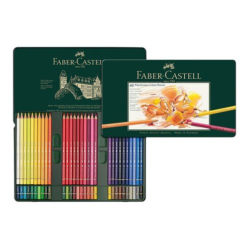 Image of Faber Castell Polychromos Artists Colour Pencil Tin of 60