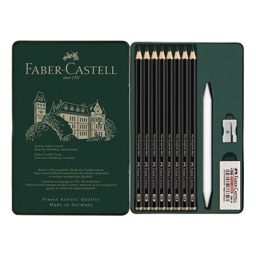 Image of Faber Castell PITT Graphite Matt Pencil 11 Piece Tin Set